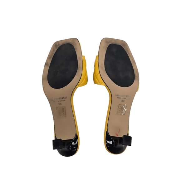 Yellow Quilted Women's Heels - Picture 4 of 4